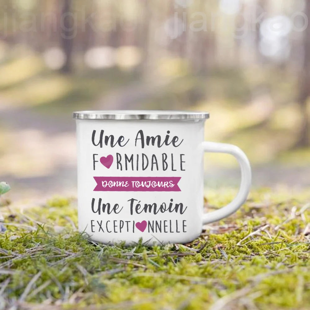 Wedding Witness Gift Enamel Mug – Friend, Sister & Family