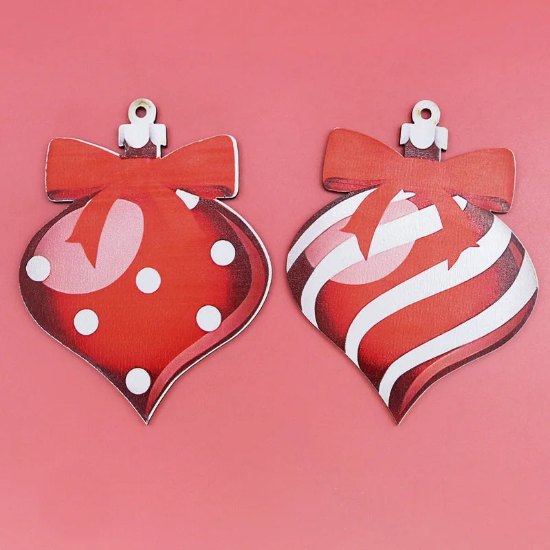 12-Pc Colorful Wooden Lollipop Christmas Tree Ornaments