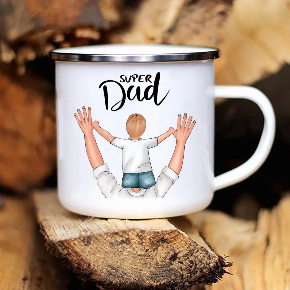 Super Dad Enamel Mug – Father's Day Coffee & Tea Cup Gift