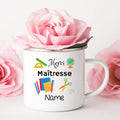 Personalized Merci Maîtresse Enamel Mug | Teacher Thank You Gift