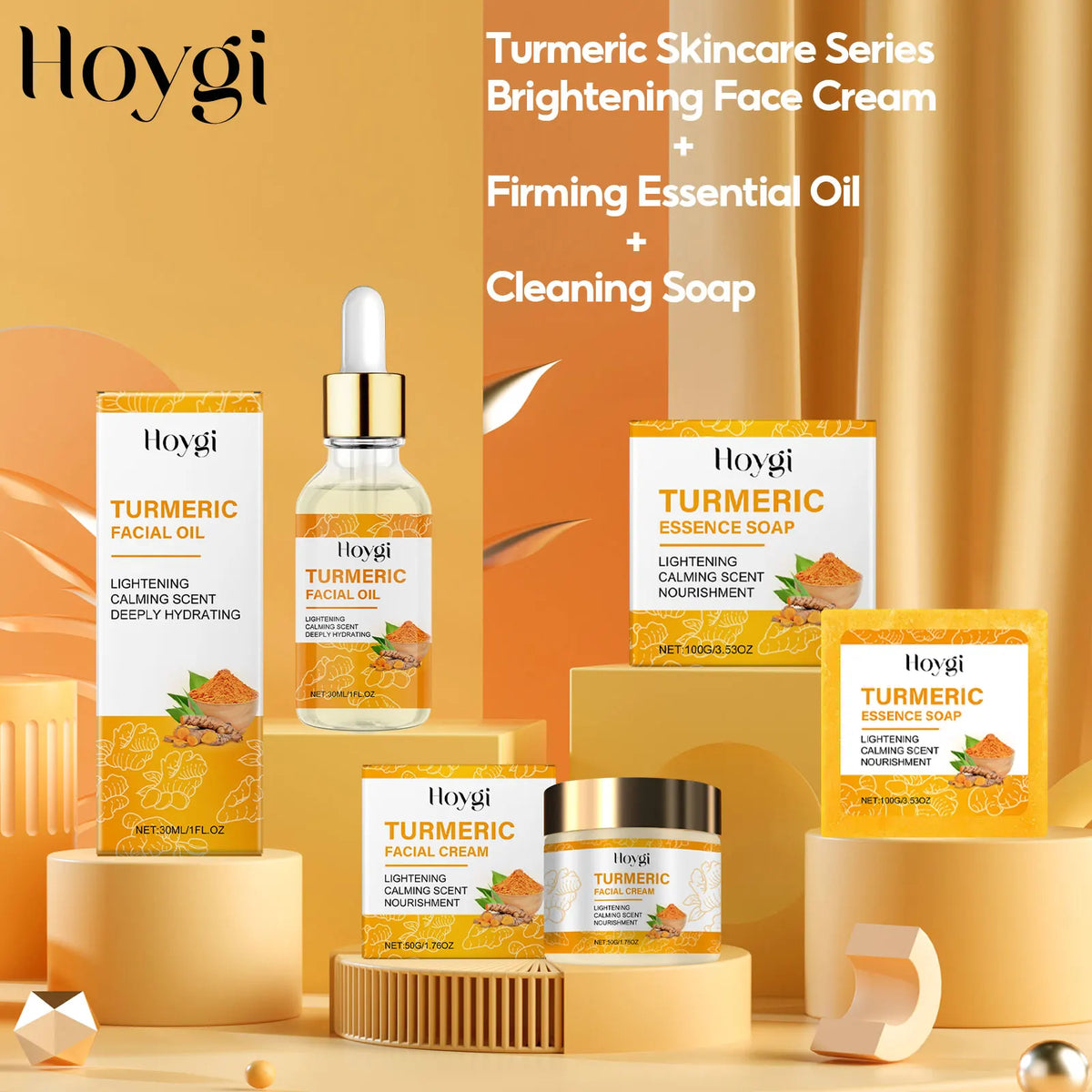 Hoygi Turmeric Facial Skincare – Soap, Cream & Essential Oil