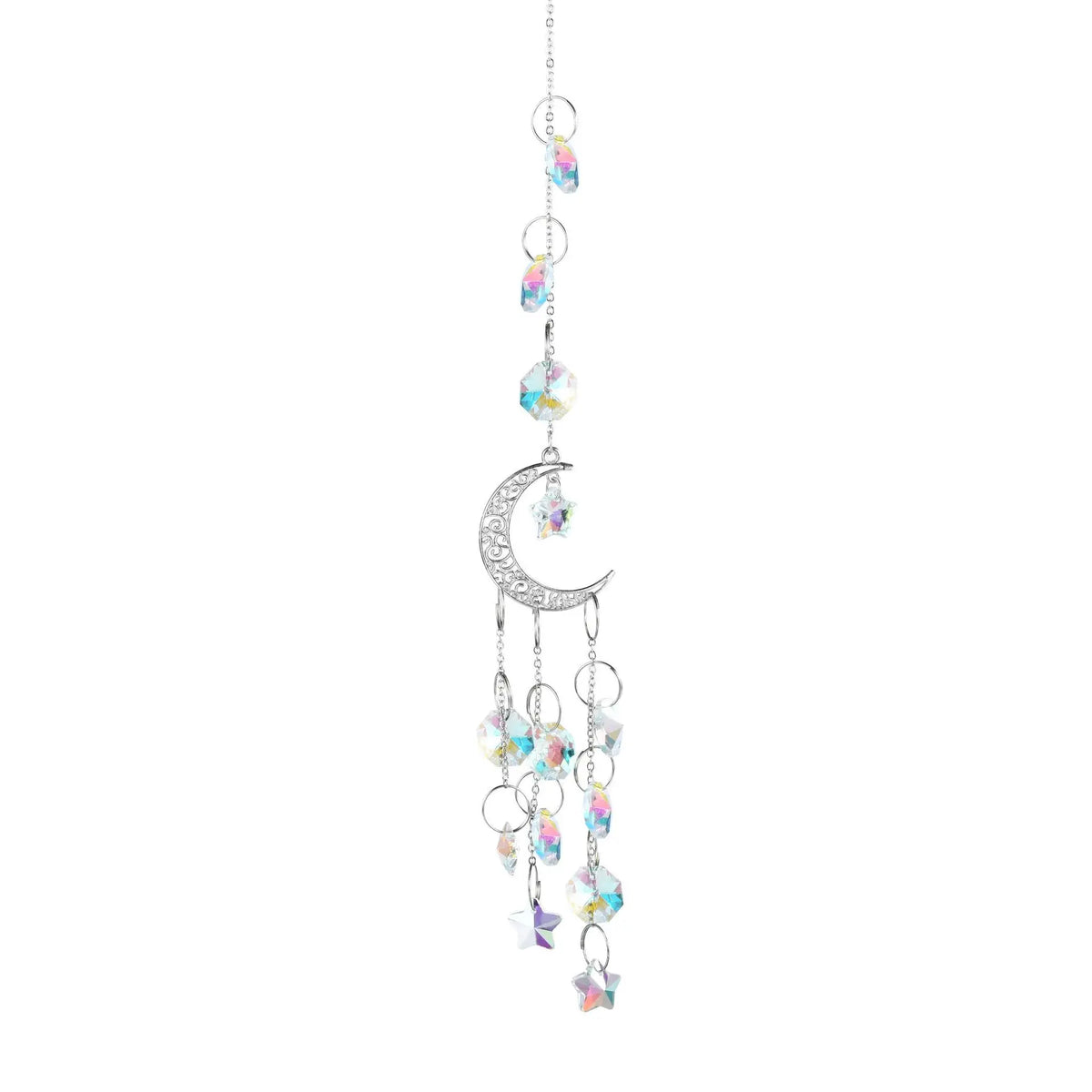 Crystal Moon Pentagram Suncatcher Pendant | Window & Garden Decor
