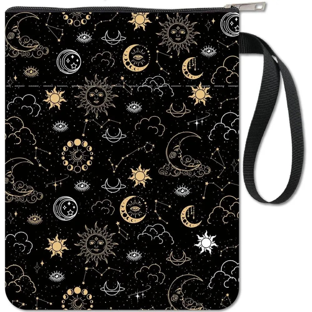 Washable Fabric Book Sleeve with Zipper – Flower Leaf Design
