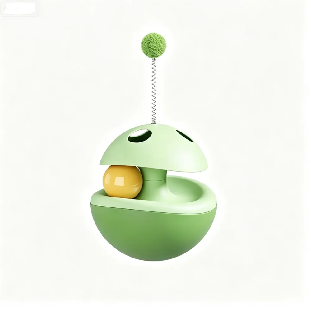 Cat Toy Combo – Mushroom Tumbler Treat Dispenser & Sisal Ball