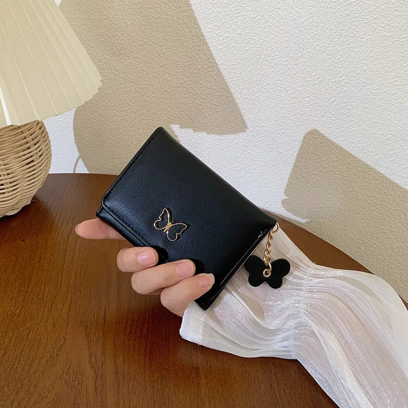 Women's Tri-Fold Wallet – Butterfly Coin Purse & Card Holder