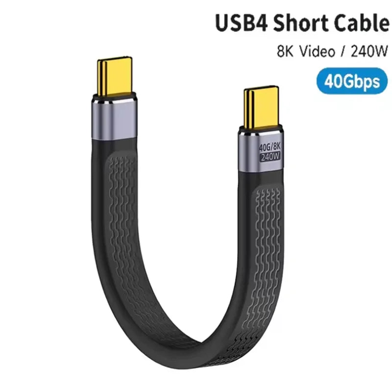 USB4 Short Cable 40Gbps 240W PD Fast Charging Thunderbolt 4/3