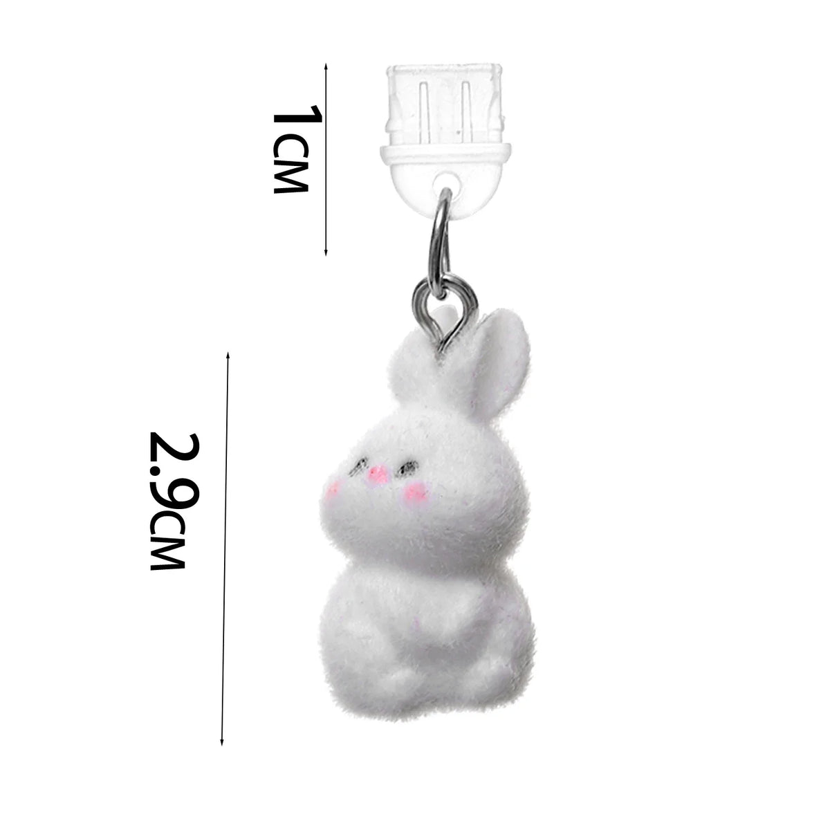 USB-C Dust Plug Bunny Pendant – Phone Port Cover Charm