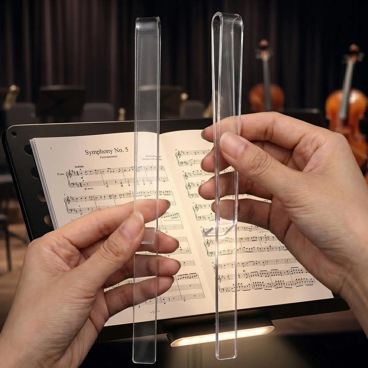 Transparent Acrylic Sheet Music Clips for Music Stand (2/4 Pack)