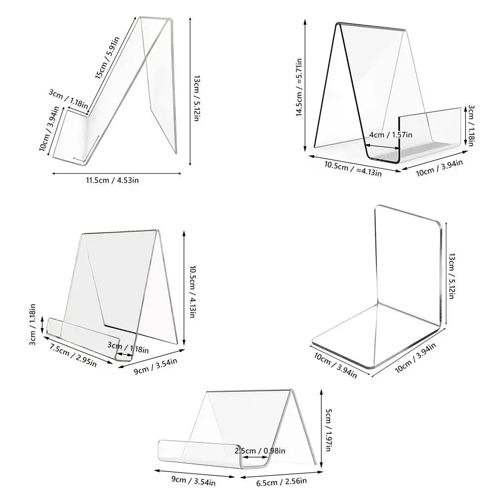 Acrylic Book Holder Transparent CD Display Stand & Bookshelf