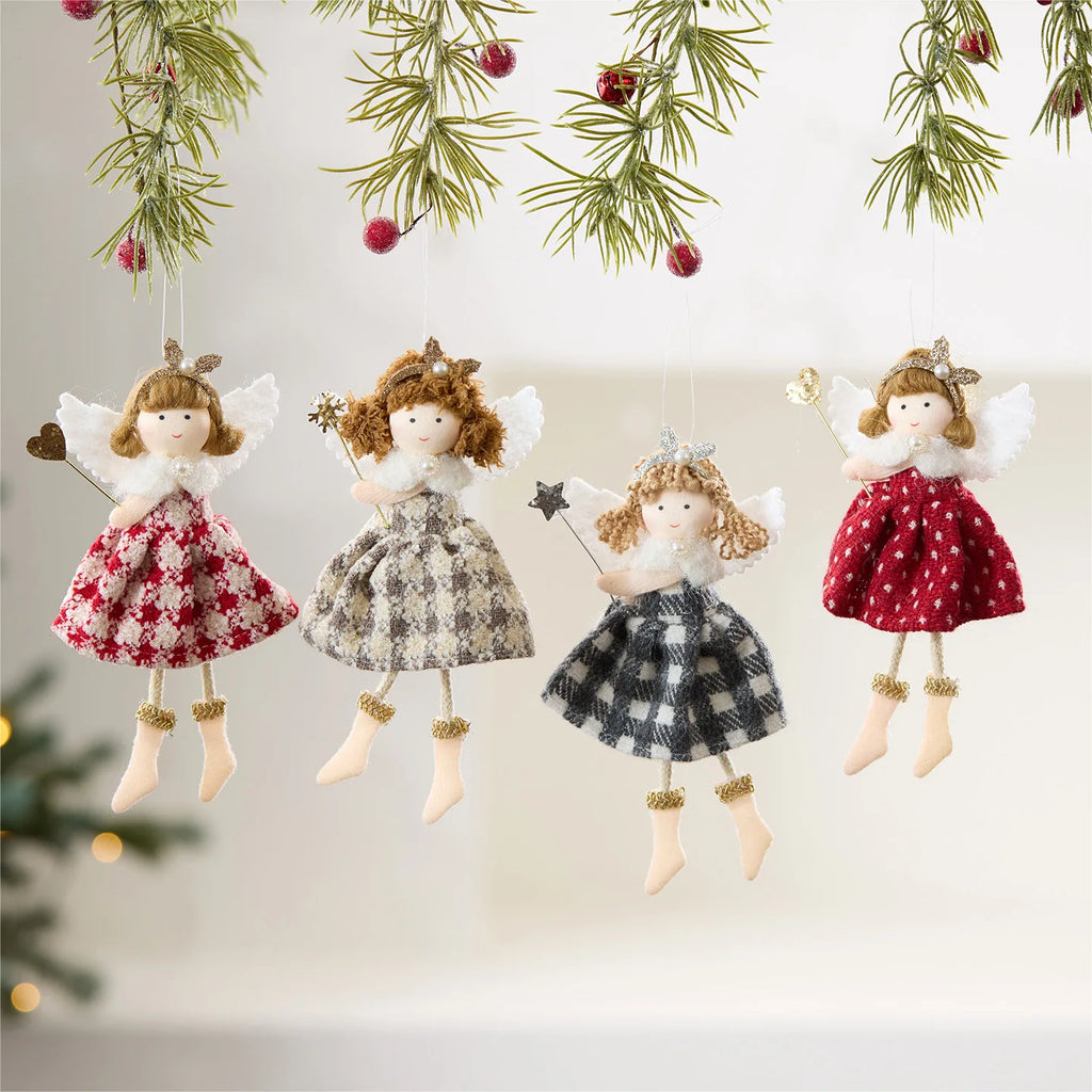Angel Girl Christmas Tree Ornament – Fabric Doll Pendant
