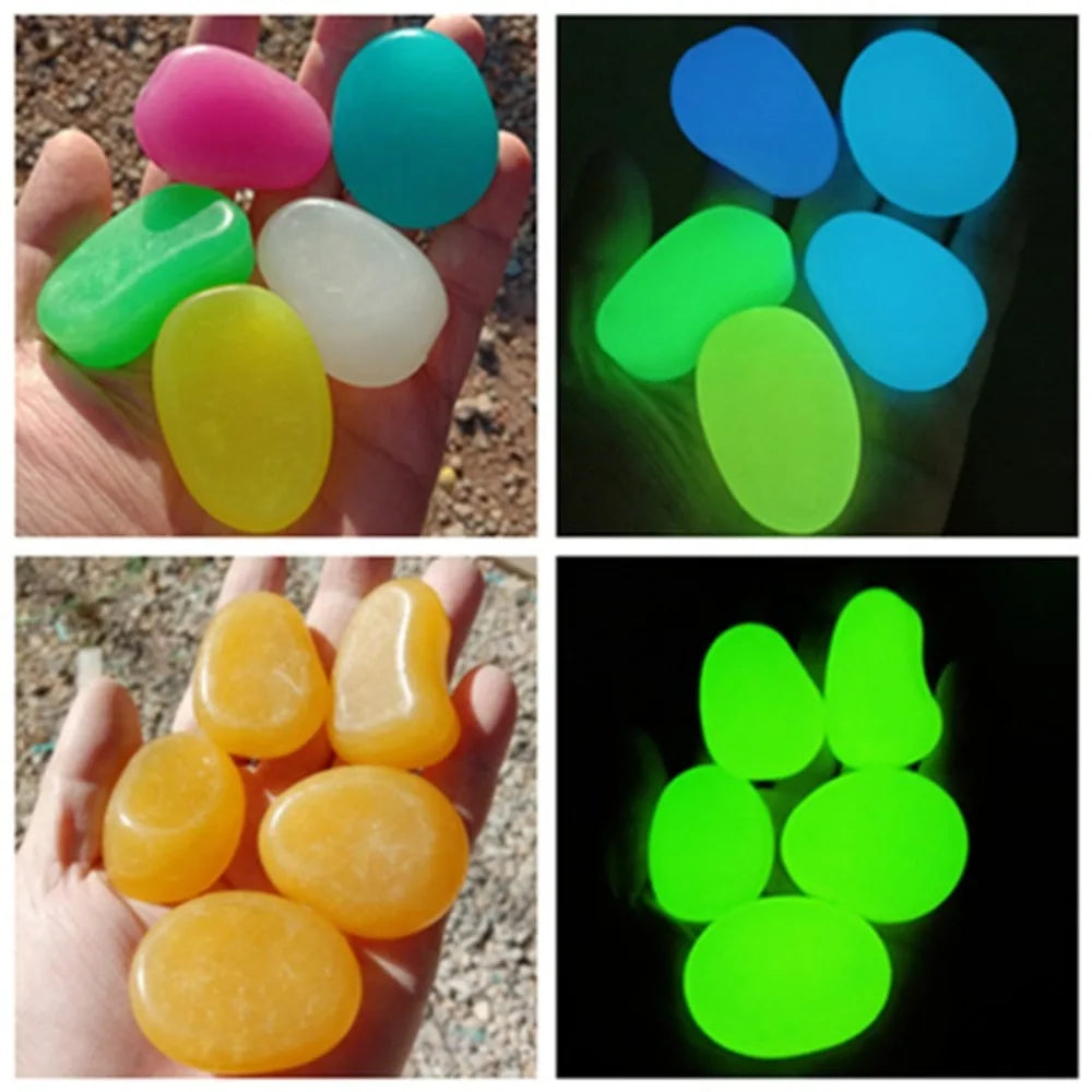 10-Pack Glow in the Dark Pebbles – Garden, Aquarium & DIY Décor