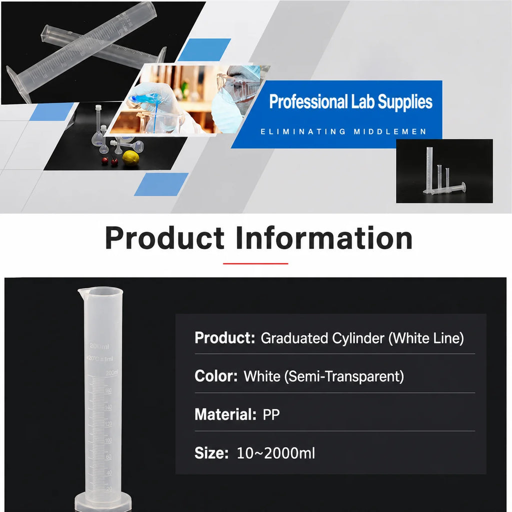 Food-Grade PP Graduated Measuring Cylinder 10ml–2000ml