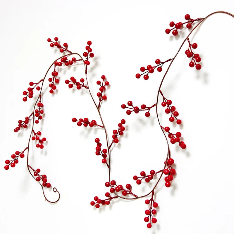 190cm Red Berry String Pendant – Christmas Tree & Party Decor