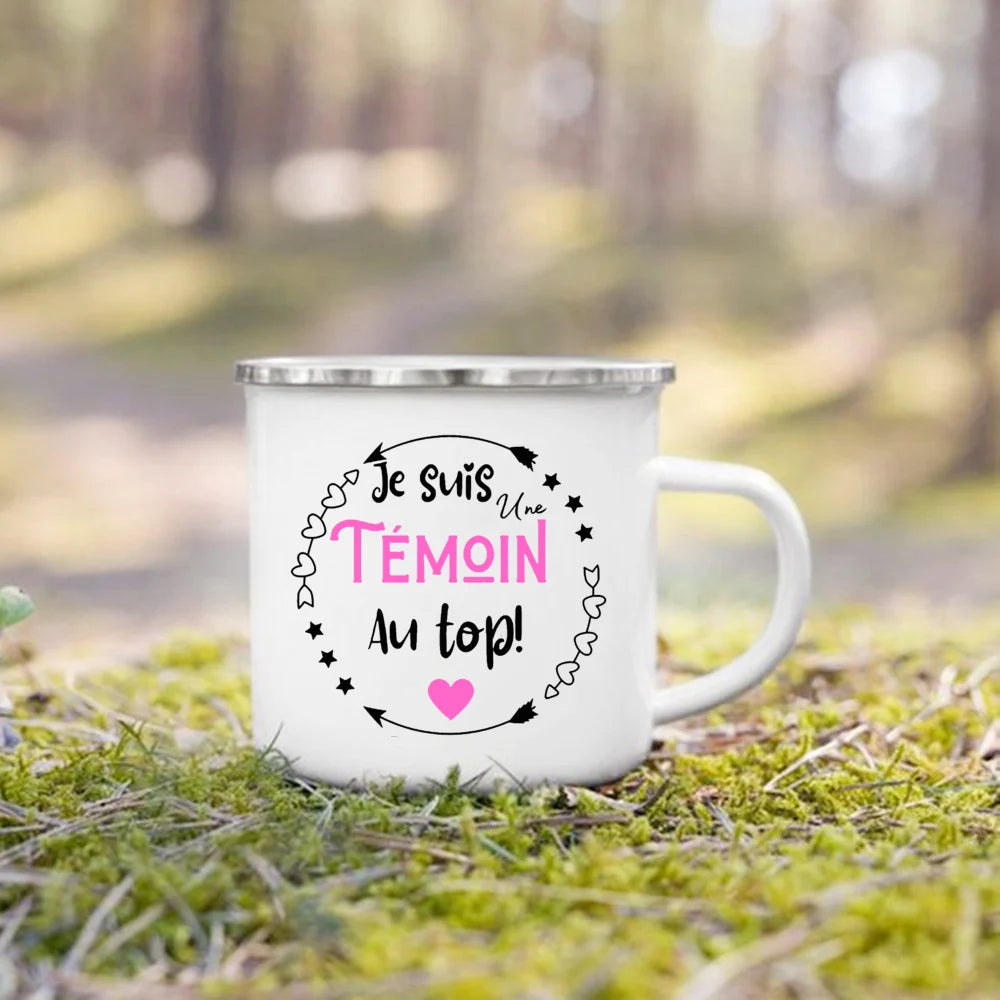 Wedding Witness Enamel Mug – Bridesmaid & Best Man Gift