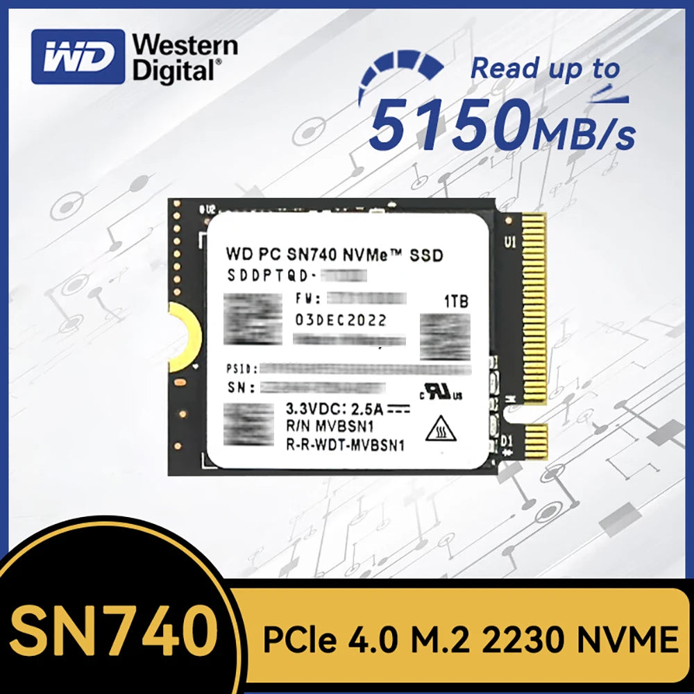 WD SN740 2TB M.2 2230 PCIe 4.0 NVMe SSD – Steam Deck & Surface