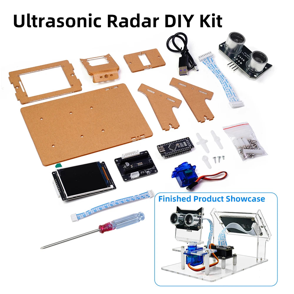 HU-091 Ultrasonic Radar Scanner DIY Kit – LCD & Graphical Coding