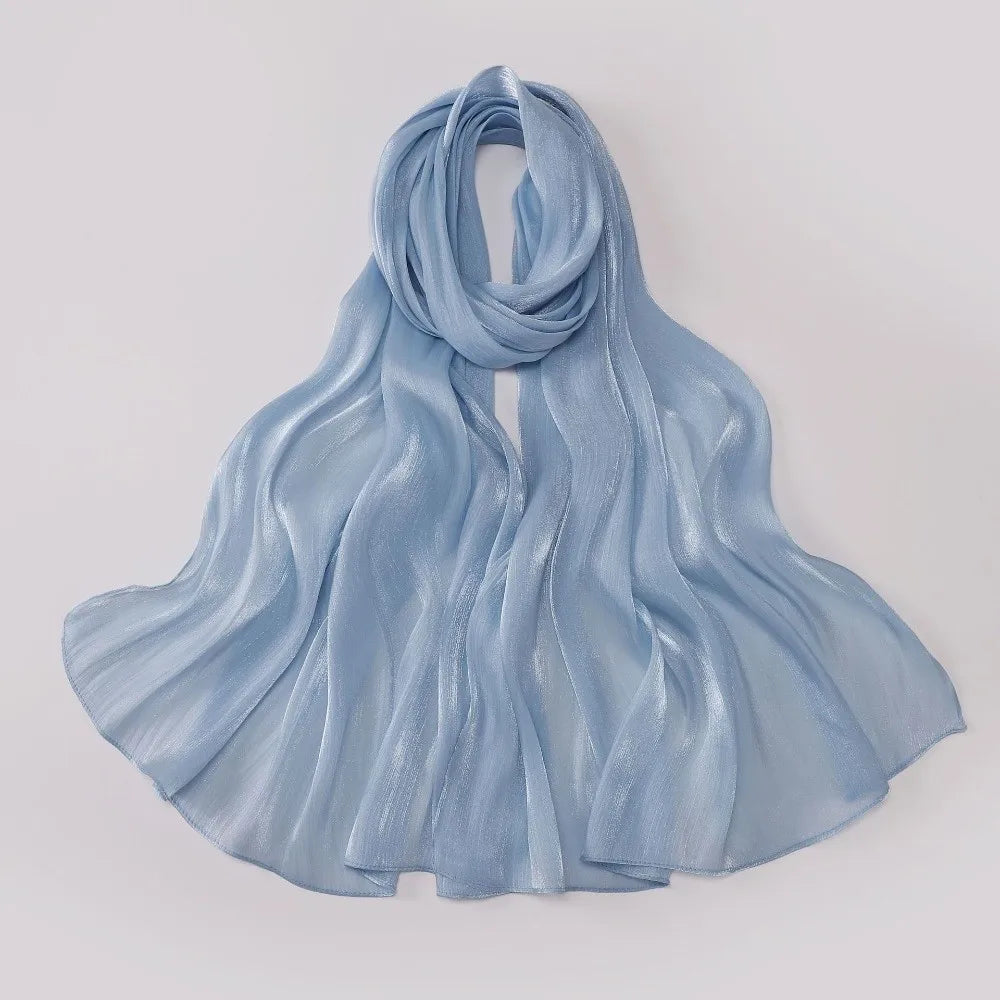 Women's Solid Chiffon Hijab Long Scarf Shawl – Sheer & Soft