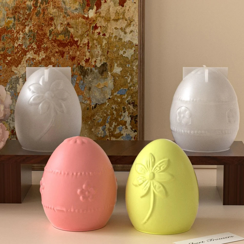 Flower Relief Easter Egg Silicone Mold – Resin, Candle & DIY