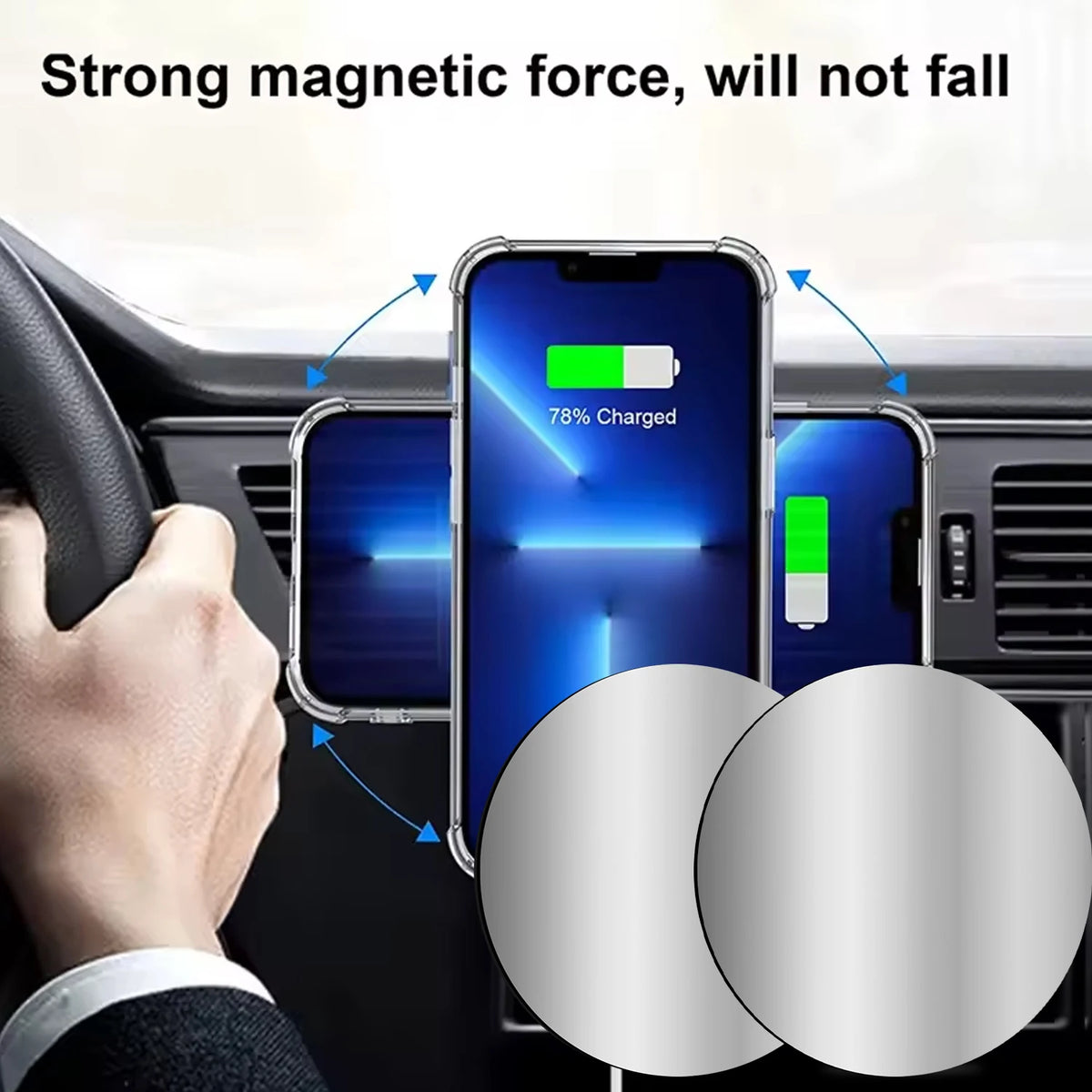 80mm Magnetic Metal Plate Disk for Phone & Tablet | 1–10 PCS