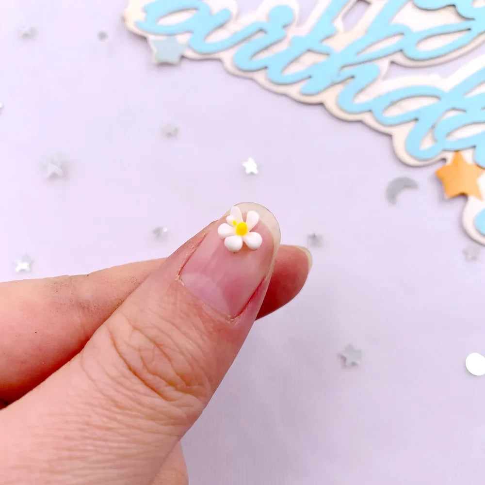 100Pcs 7mm 3D Resin Osmanthus Flatback Flower Gems – Nail & Crafts