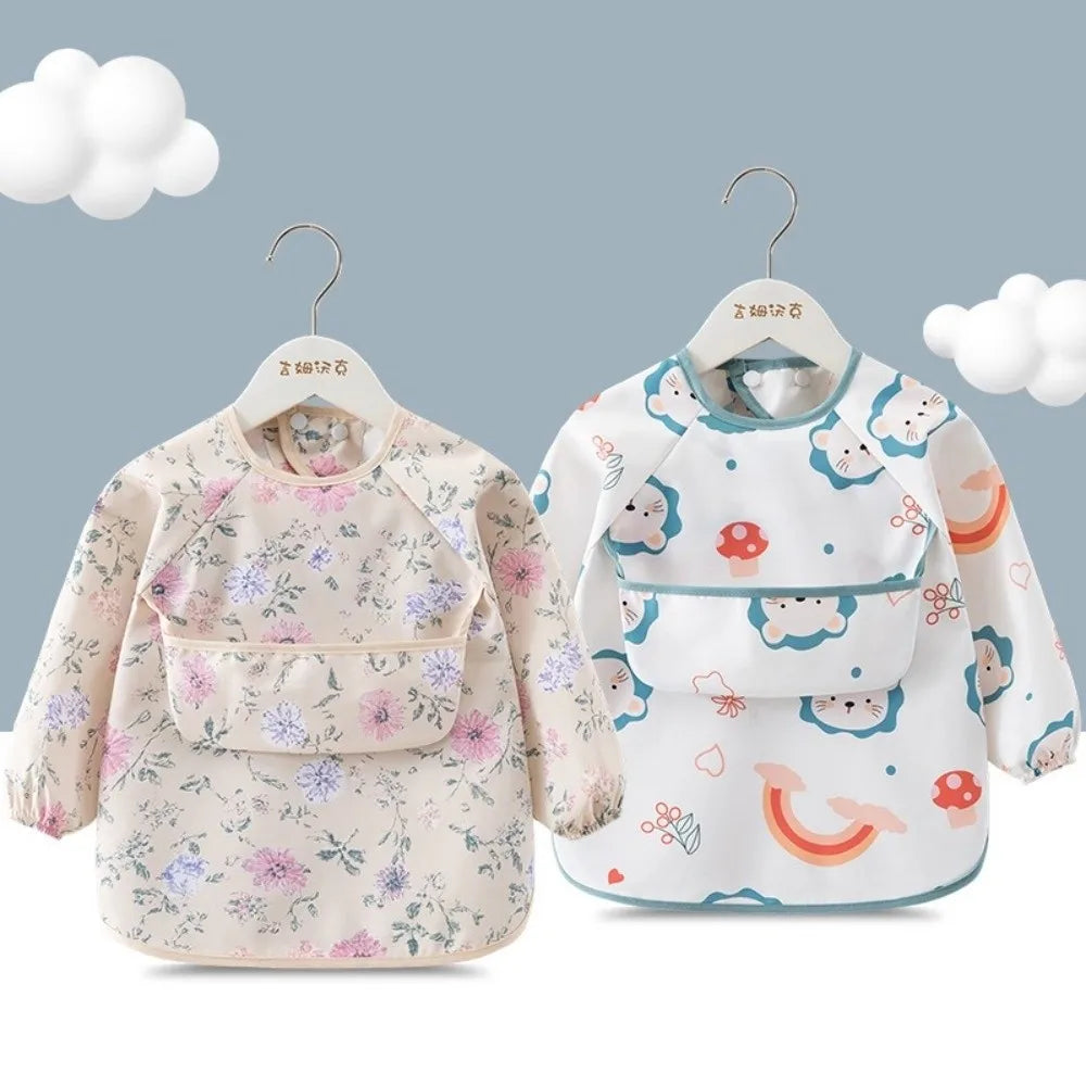 Waterproof Long Sleeve Toddler Feeding Bib & Smock Apron