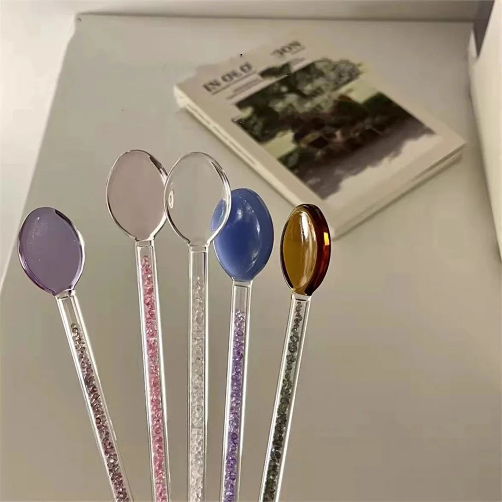 Glass Long Handle Coffee & Dessert Spoon | Borosilicate