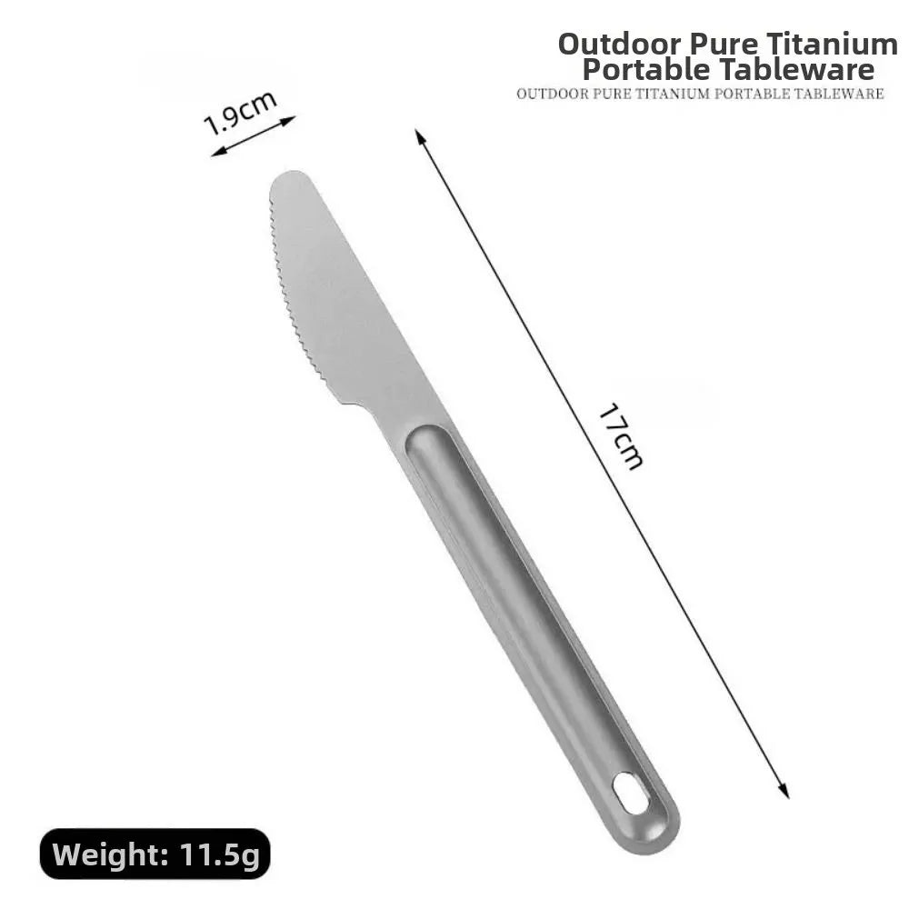 Portable Titanium Spoon & Fork – Long Handle Outdoor Cutlery