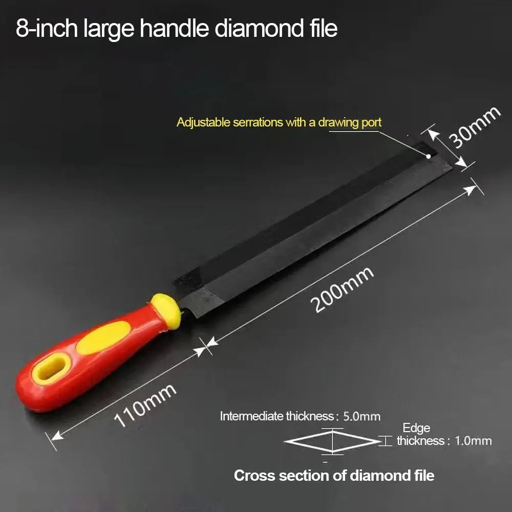 Diamond-Shaped Steel File – Hand Saw Sharpener & Wood Rasp