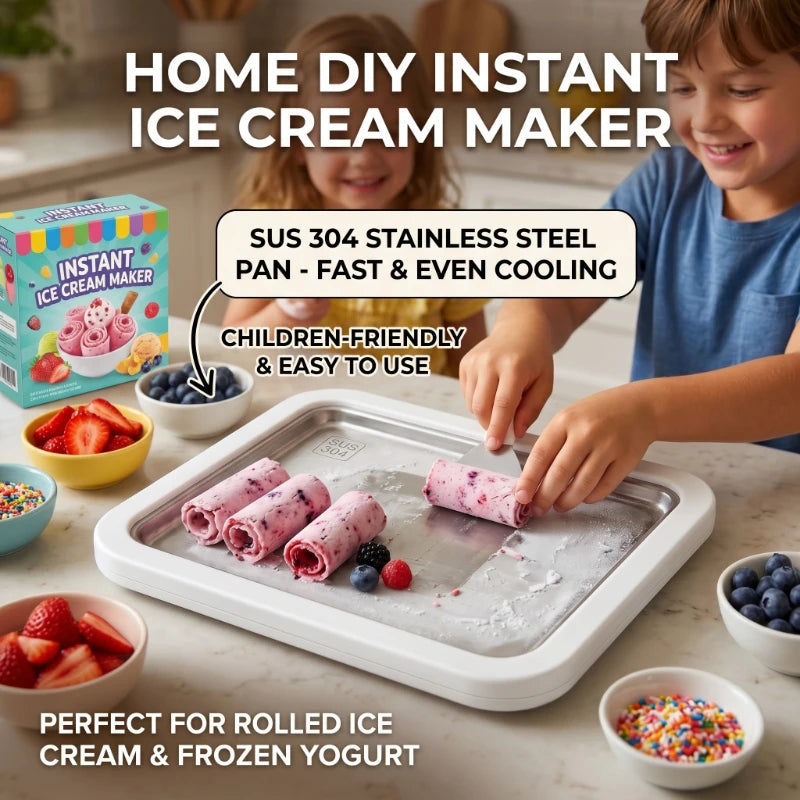 Rolled Ice Cream Maker Plate with 2 Scrapers | No-Power