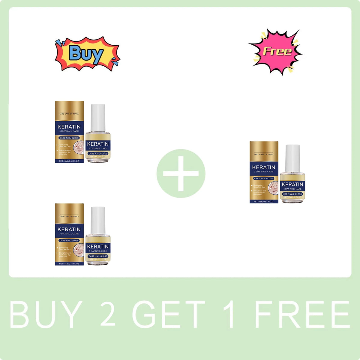 Keratin Nail Gloss – 3-Day Nail Strengthening Treatment 15ml