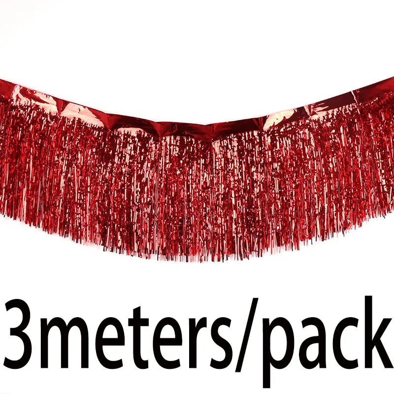 Christmas Rainsilk Banner Party Decoration – 3m Roll, 29.6cm