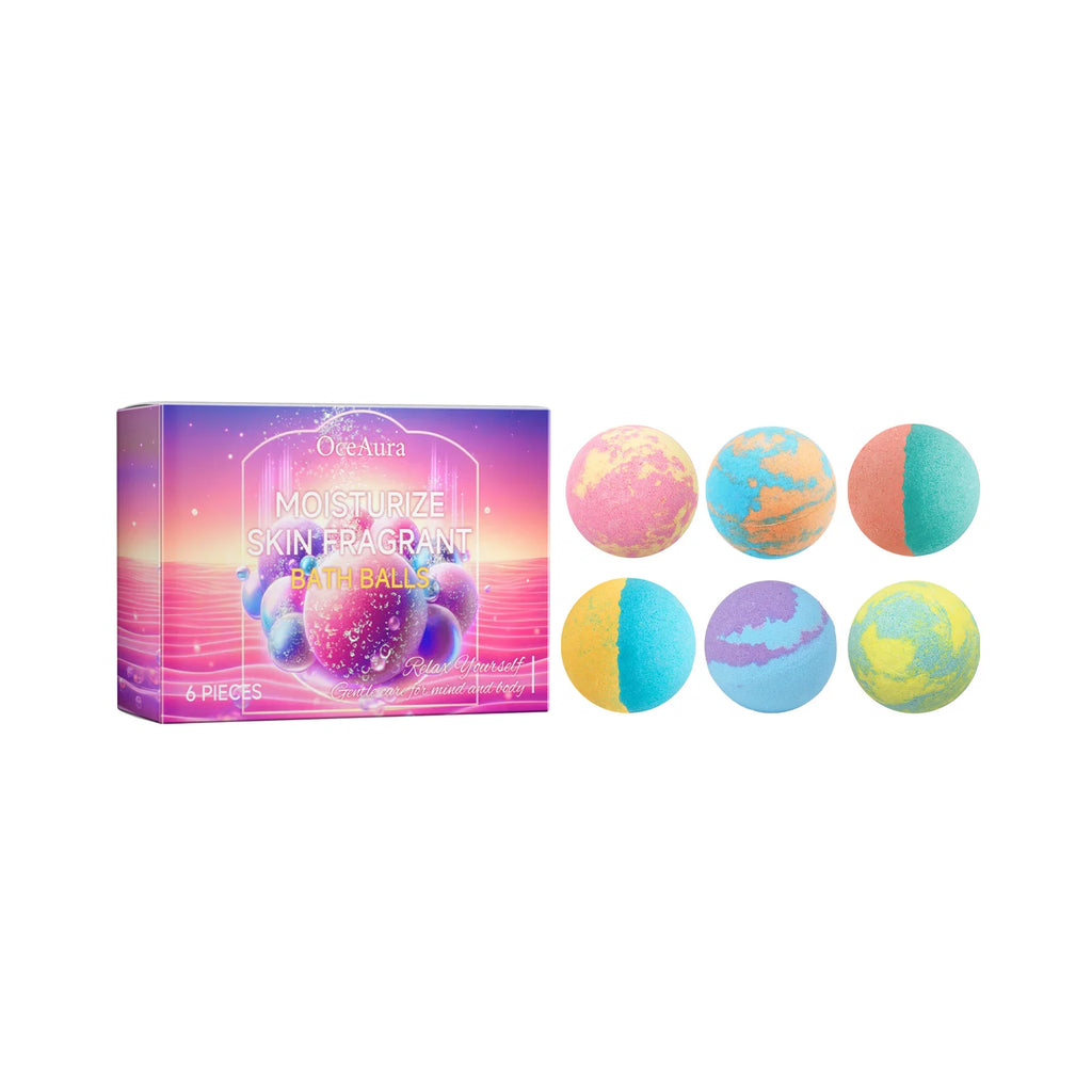 OceAura Bath Bomb Gift Set – Moisturizing Botanical Bubble Balls