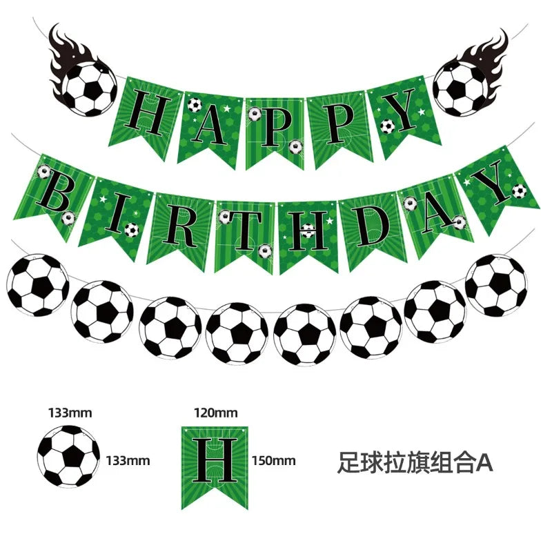 Soccer Birthday Banner Bunting Set | Football Party Decorations
