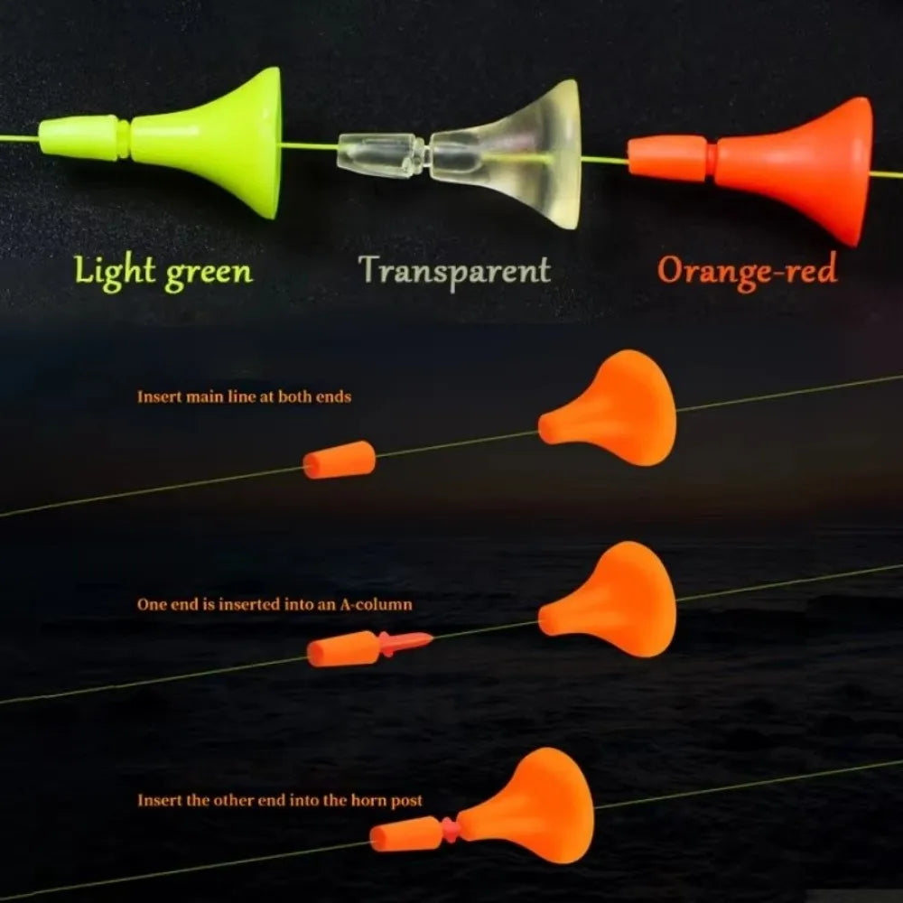 Hard Tail Sliding Fishing Float Bobber Set – 5 Pairs S/M/L