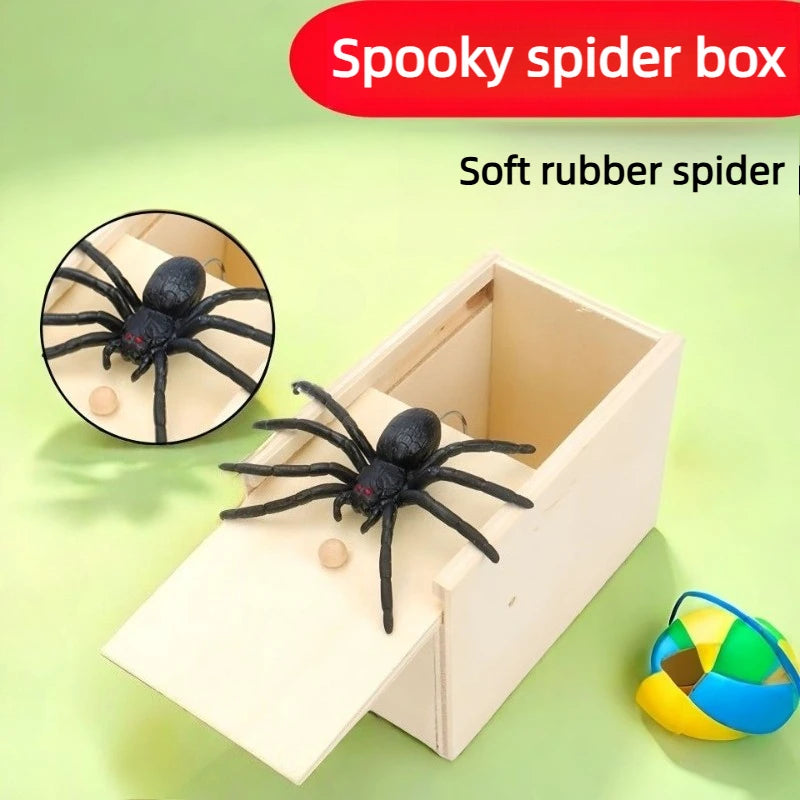 Spring-Pop Spider Prank Box – Halloween Trick Surprise Toy