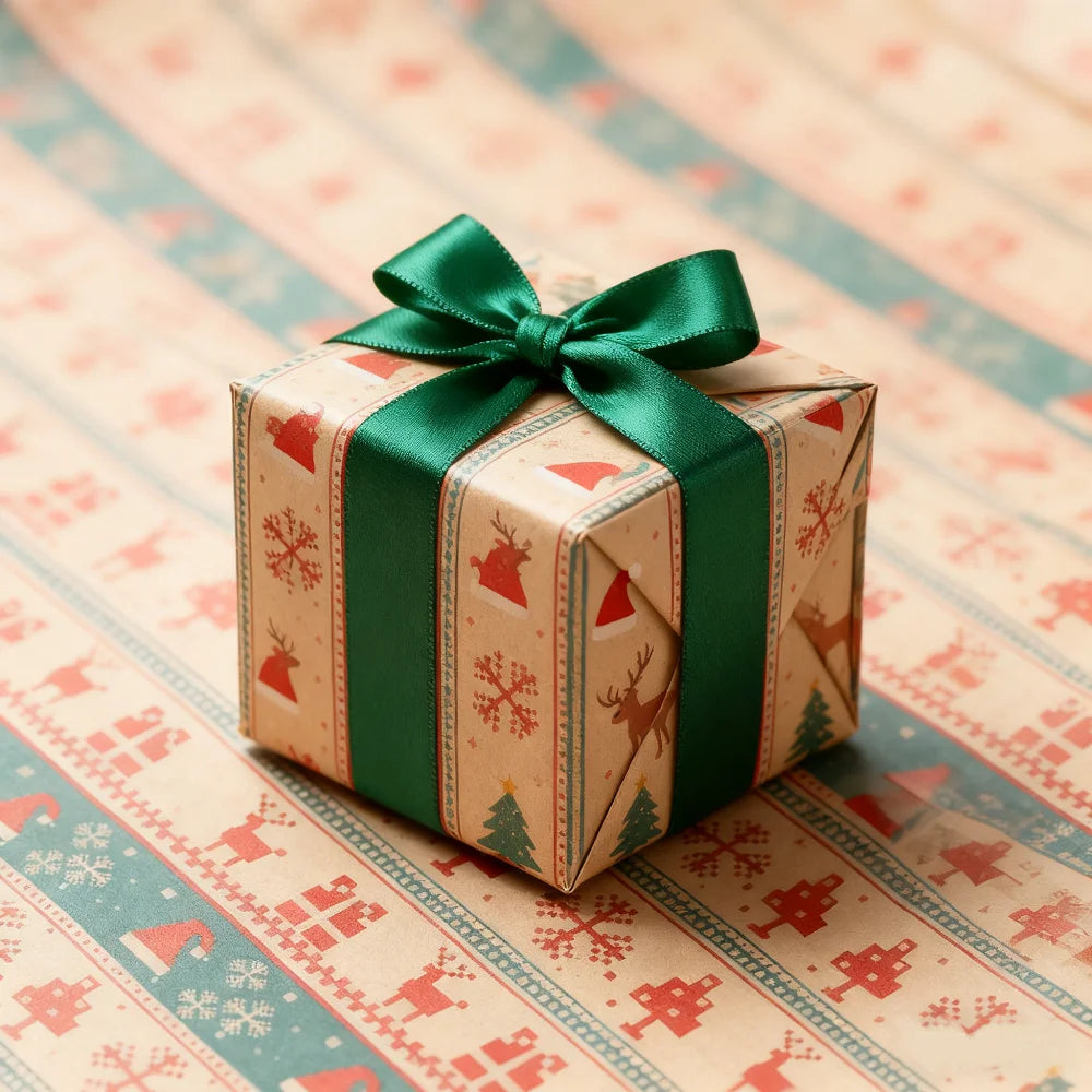 Christmas Kraft Gift Wrapping Paper Roll | Holiday & Birthday