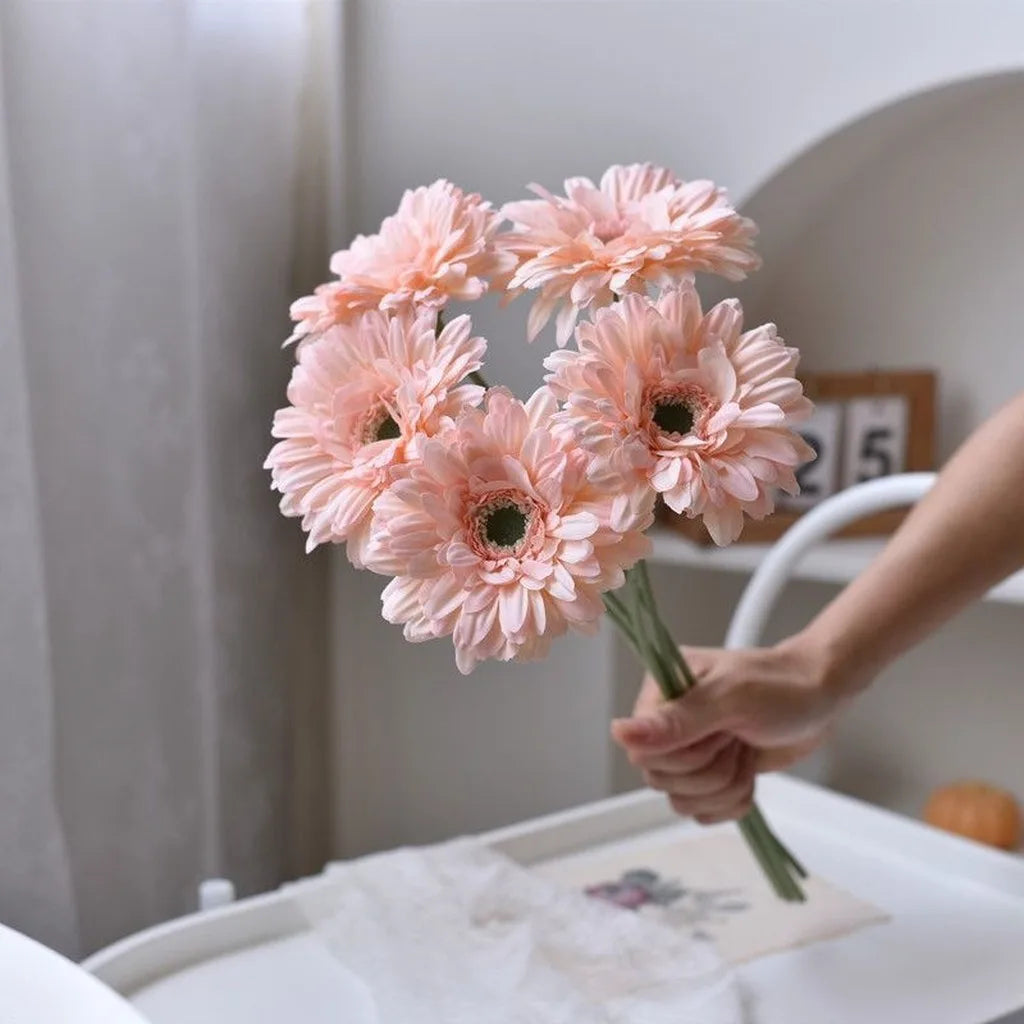 Silk Gerbera Daisy Artificial Flowers – Multi-Color 10-Stem Set