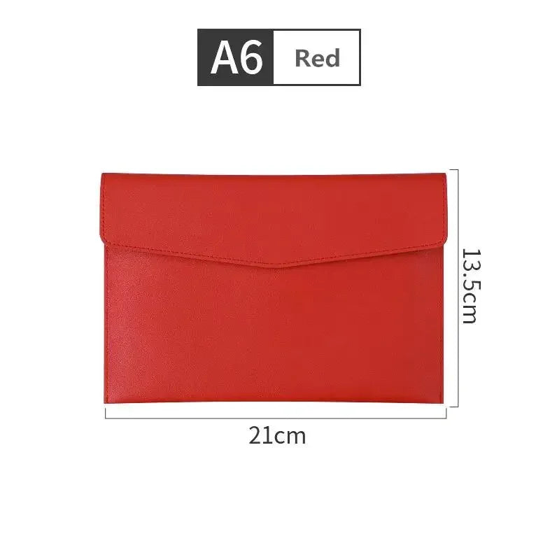 PU Leather Document Bag – A4/A5/A6 Envelope File Organizer
