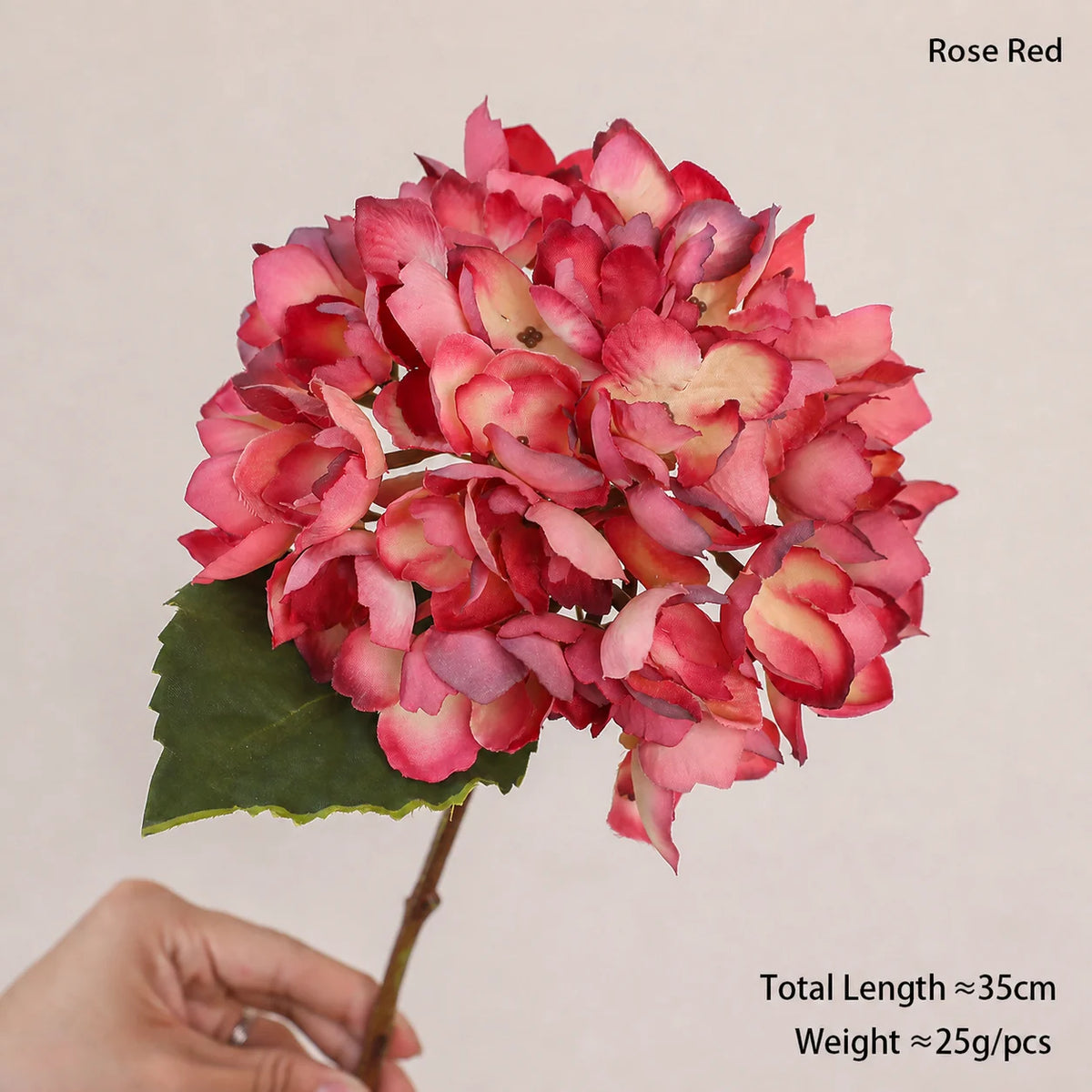 Silk Artificial Hydrangea Single Stem – 14 Colors | Fake Flower