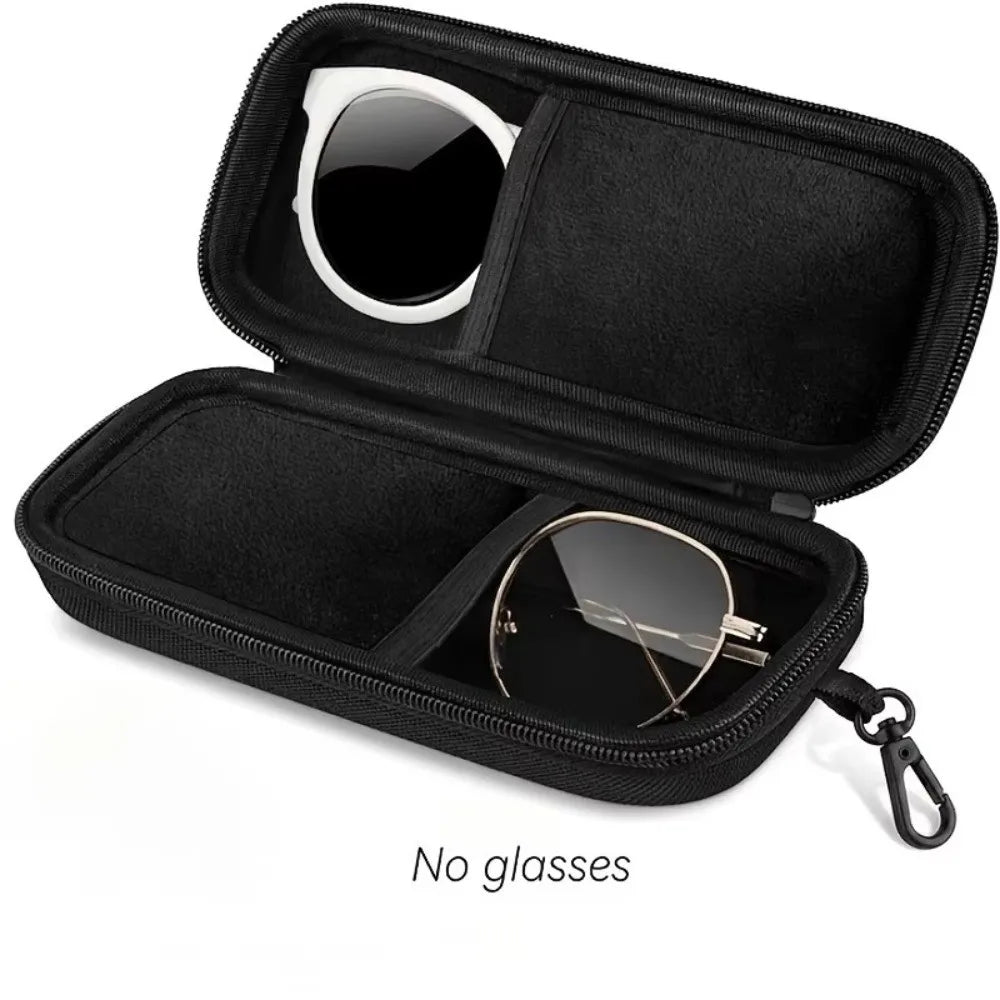 Hard Shell Double Compartment Eyeglasses Case | EVA Zipper