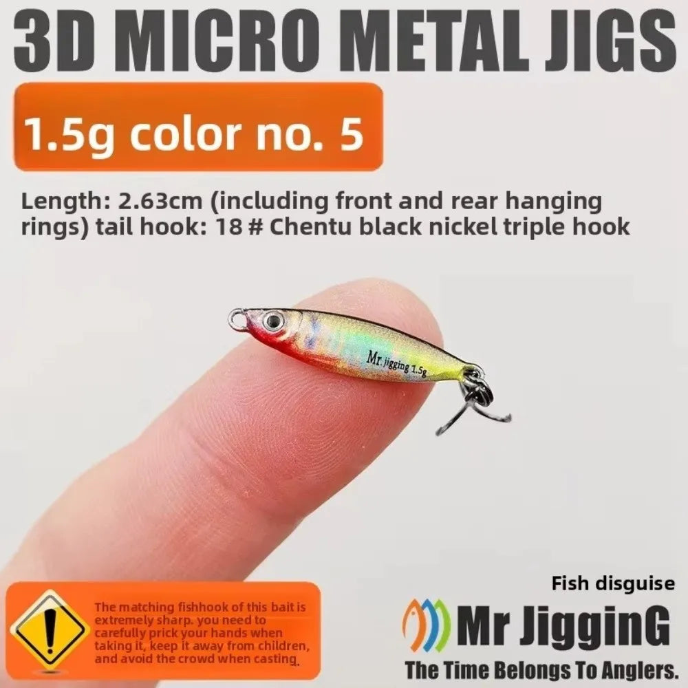 Micro Metal Jig Spoon Lures 1.5g 3g 5g – 3D Cast Fishing Bait