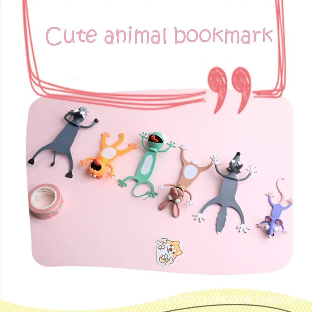 Cartoon Animal PVC Bookmarks – Funny Gift Page Markers