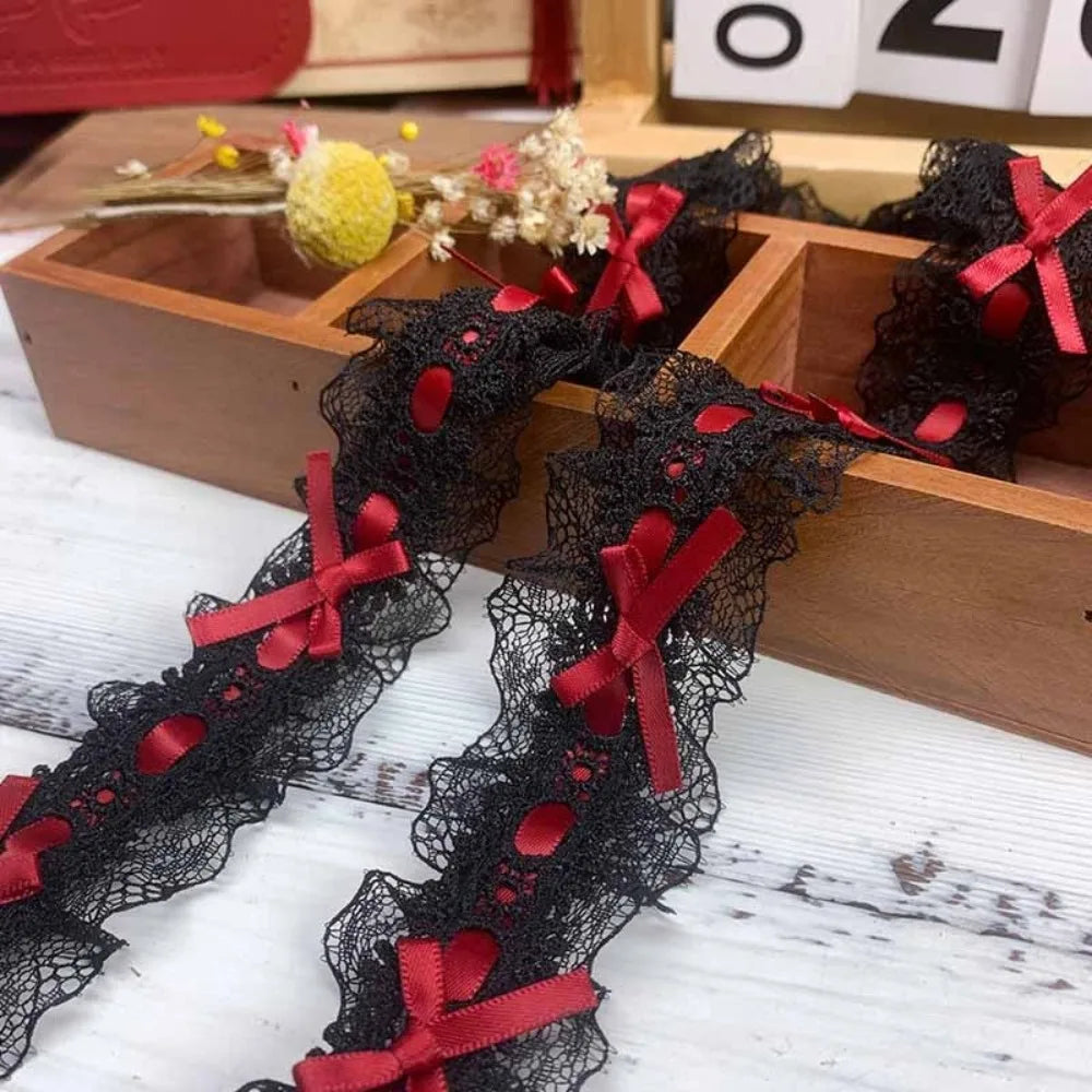 1 Yard Pleated Bow Lace Trim Ribbon – Sewing & Wedding Décor