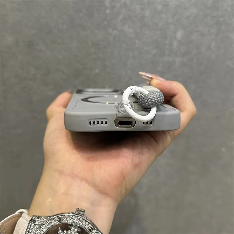 MagSafe iPhone Case – Fold Lens Stand & Wrist Strap | AKABEILA