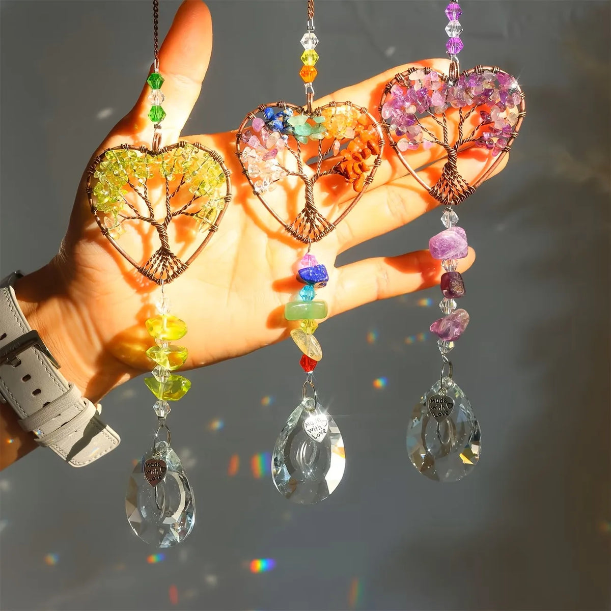 Crystal Suncatcher Rainbow Maker – Tree of Life Prism Ornament