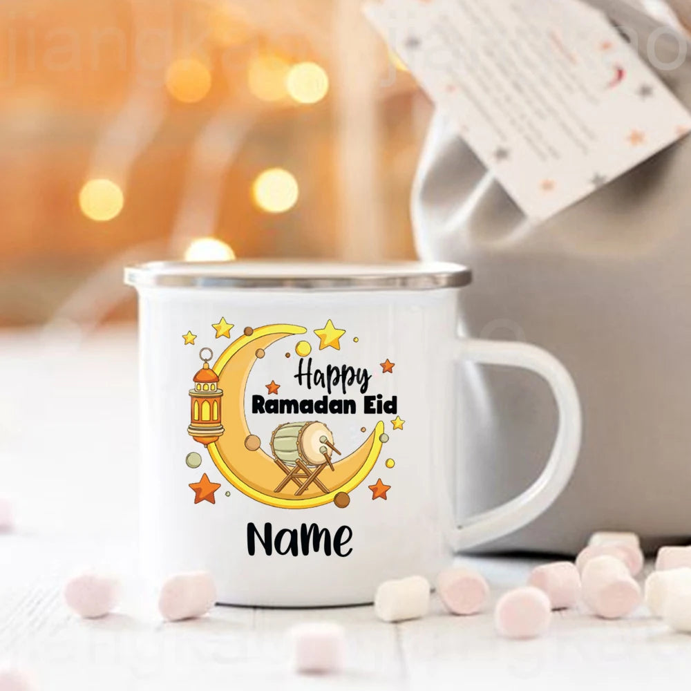 Personalised Ramadan Kareem Enamel Mug | Custom Name Eid Gift