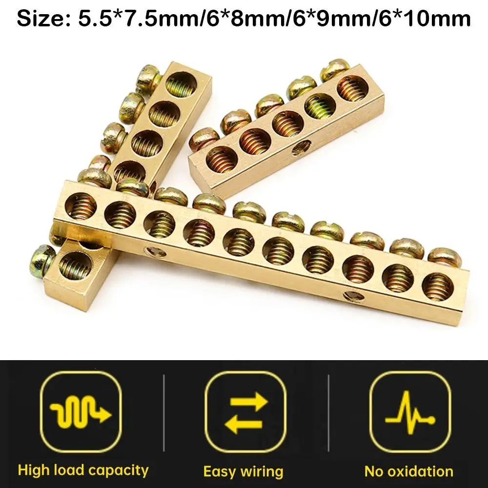 Copper Bus Bar Terminal Block – Brass Screw Wire Connector