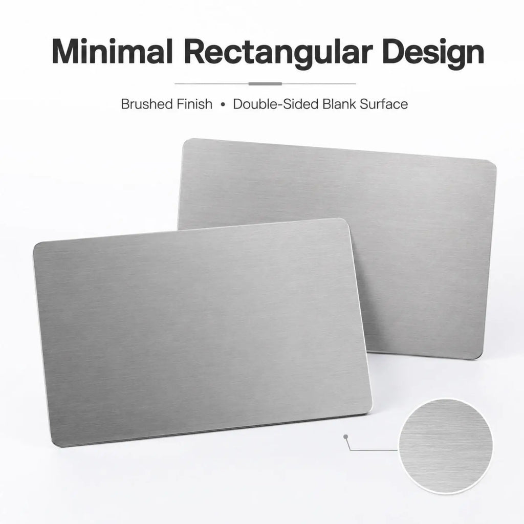 Stainless Steel Blank DIY Metal Business Cards – 5-Pack