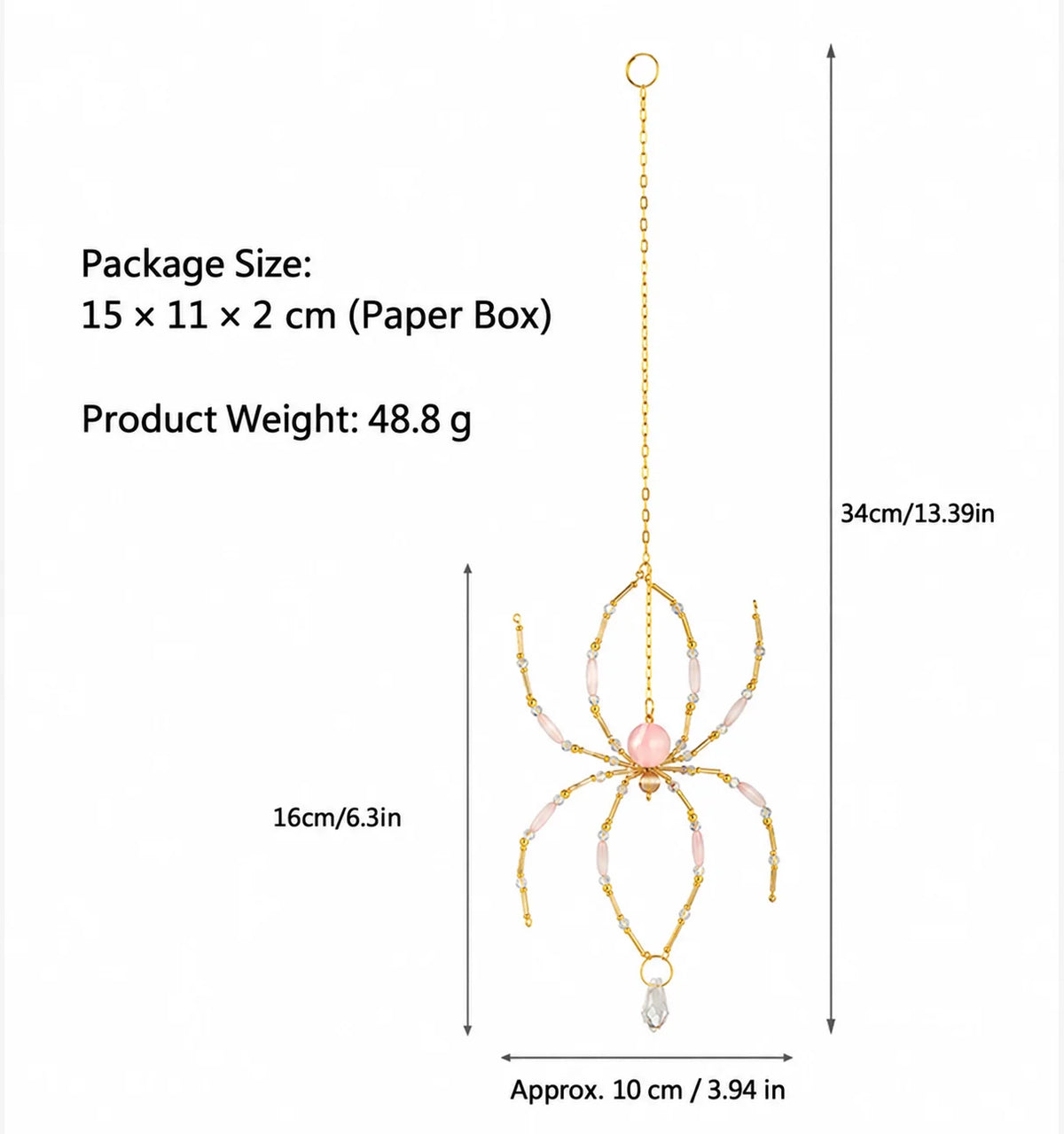 Handmade Spider Crystal Suncatcher – Beaded Window Ornament