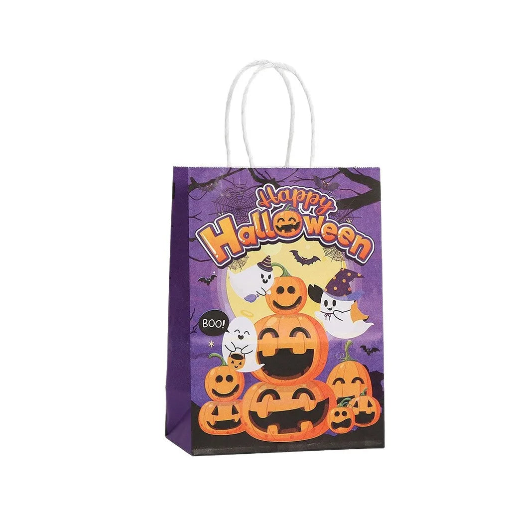 Halloween Kraft Paper Gift Bags – 12-Pack Trick or Treat Totes